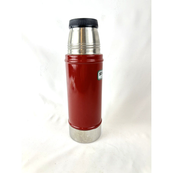 Stanley Travel Thermos Red Stainless Steel 16 Ounce Vacuum Bottle No Cup - Picture 4 of 12